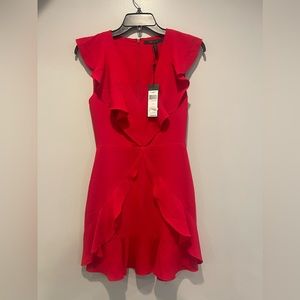 BCBGMaxAzria Red Ruffled Mini Dress
